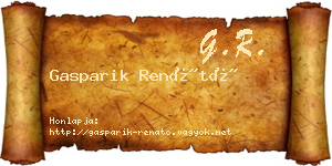 Gasparik Renátó névjegykártya